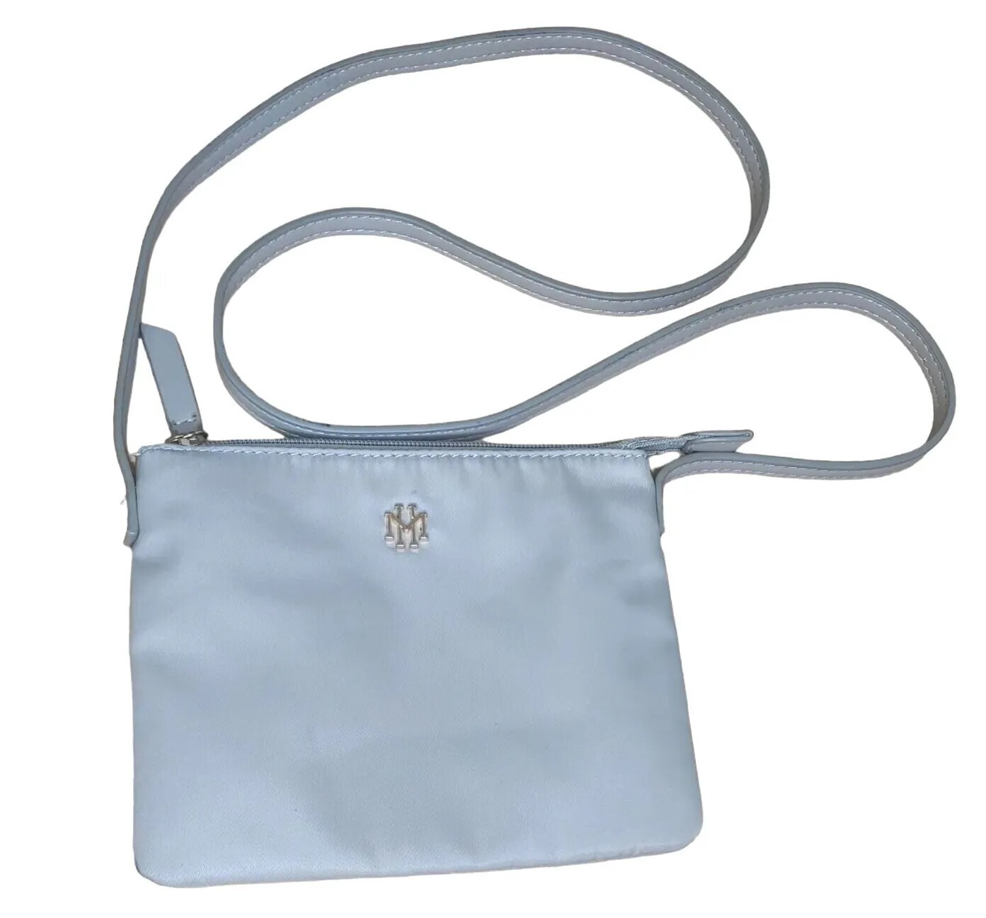 Mark Hall Purse Nylon Grey Color Logo Sm Crossbody Bag Pink Lined Mininalist Y2k