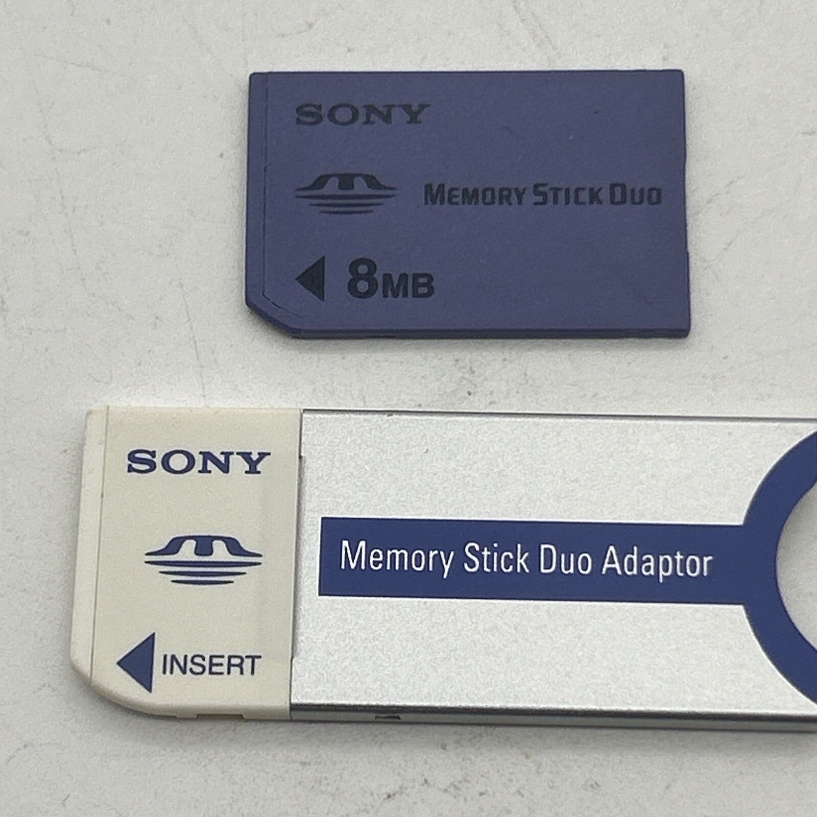 Sony Genuine 8MB Memory Stick Duo Card and Adapter MSAM8A / MSACM2