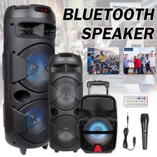 6000W High Power Bluetooth Speaker Subwoofer Heavy Bass System Stereo FM AUX Mic