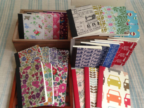 Fabric or Paper Covered Small Notebook - 10p extra p&p for each additional. (UK) - Afbeelding 1 van 41