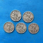 Lot of 5 WALKING LIBERTY HALF DOLLARS - 1941-1945
