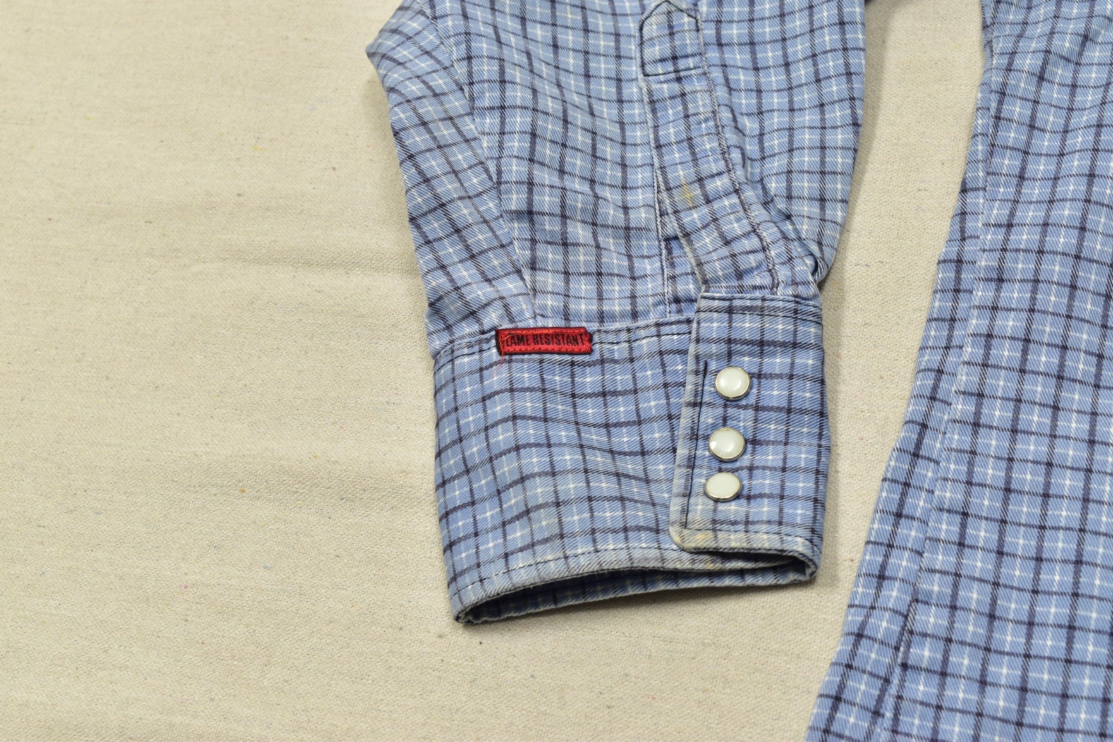 Wrangler FR Flame Resistant Plaid Western Snap Work Shirt Blue XXL Regular HRC 2 thumbnail 11