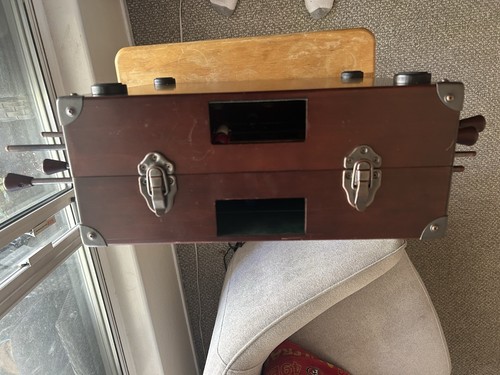 Antique Wooden Tabletop Portable/Foldable Foosball Table In Great Condition