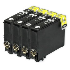 4 Black Ink Cartridges for Epson Expression Home XP-215 XP-312 XP-405 XP-425