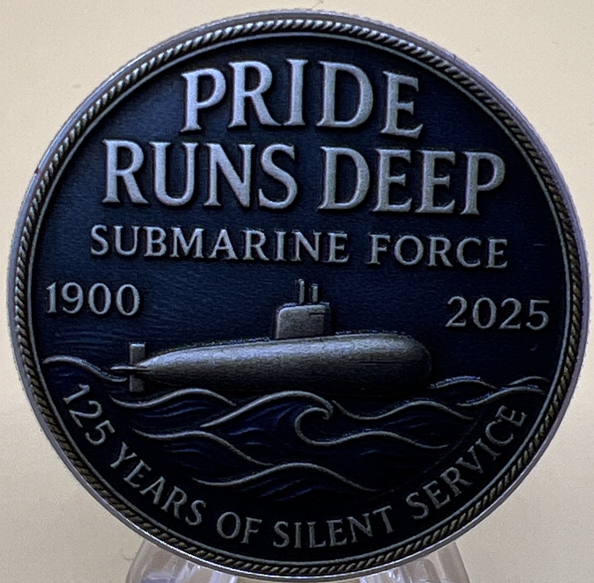 US Navy Challenge Coin, Submarine Service Celebration Of 125 Years