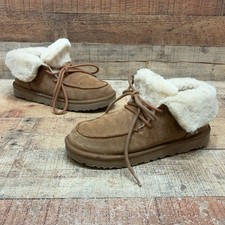 UGG 1113090 Slippers Womens Size 9 40 Brown Suede Shearling Lace Up Bootie