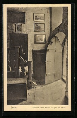 Ansichtskarte Erfurt, Diele in einem Haus der grossen Arche 1912 