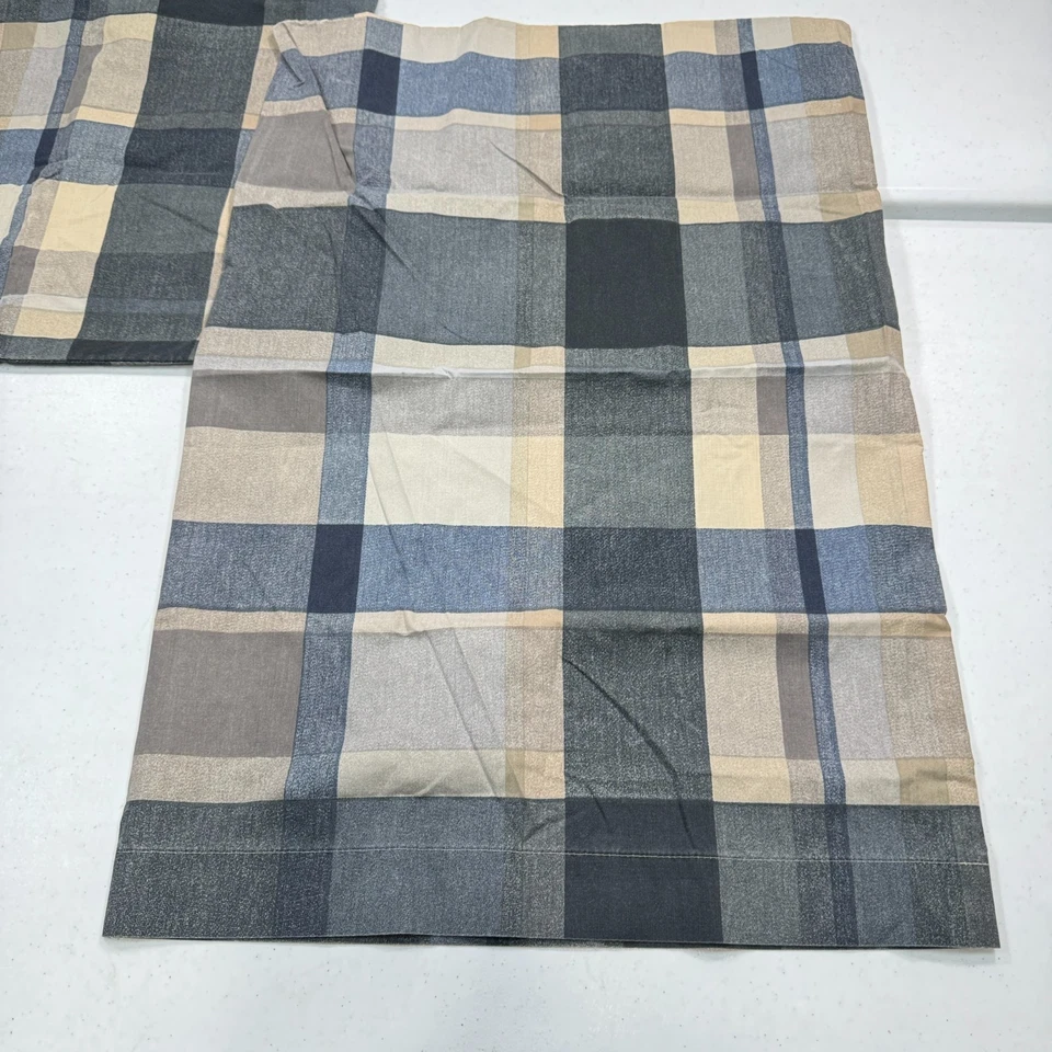 Par de fundas de almohada wamsutta vintage estándar gris a cuadros mezcla de algodón EE. UU. Y2K 90S 80 Foto 4 de 4