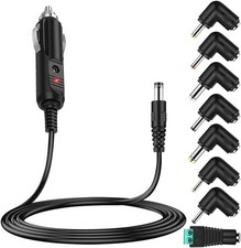 12V 4A Car DC Power Adapter Charger Cord 8 Tips Cigarette Lighter Cable Kit
