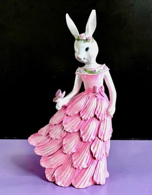 Easter Bunny Girl in Pink Dress With Butterfly 13  Easter 2026 NEW IN BOX