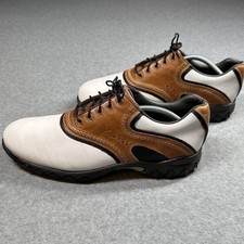 FootJoy Contour Series 54024 Golf Shoes Brown White Spiked Mens 10.5M