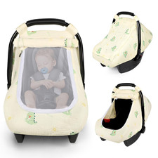 Muslin Baby Car Seat Cover for Boys Girls, Infant Carseat Canopy with Breathable