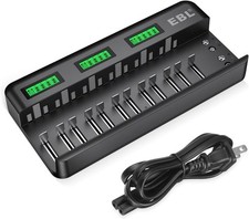 12 2 Bay Universal Rechargeable Battery Charger AA AAA C D 9V Ni-MH Ni-CD