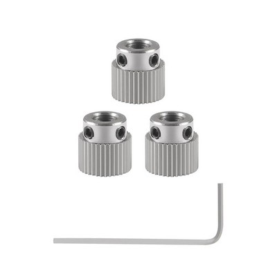 Aokin Stainless Steel Extruder Wheel Gear 36 Teeth Drive 3D 3 Pc