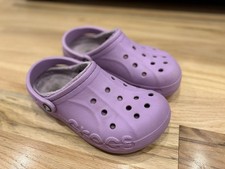 Lavender Crocs Classic Unisex Adult M6 W8 Lined Clog Fuzzy Slippers Purple Women