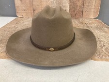 Vintage Beaver Hat 5x Genuine Fur Felt Brown Dress Hat Sz 7 1/8 - 57