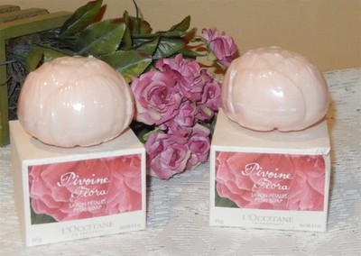 L'OCCITANE LOT OF 2 PEONY (PIVOINE) FLORA PETAL SOAPS NIB