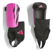 Adidas Large Black Shock Pink Juniors Shin Guards Hard Shield With Ankle Guard