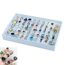 50Pcs/Set Colorful Crystal Mixed Rings Bulk Finger Band Ring Jewelry Lot NEW