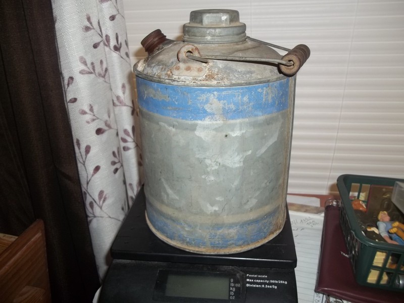 Coal Oil can 8" tall 7" wide
