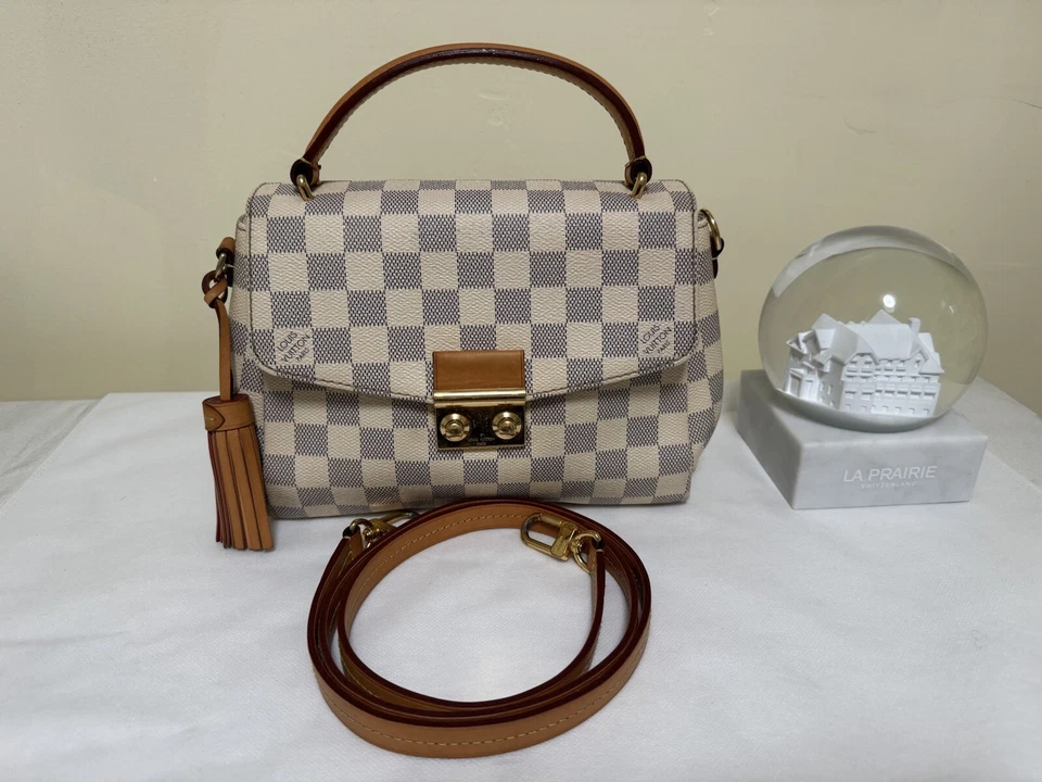 LOUIS VUITTON Damier Azur Handbag Croisette N41581 White/251172 - Image 2 of 4