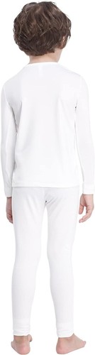 MANCYFIT Thermal Underwear for Boys Fleece Lined Long Johns Set Medium, White - Picture 6 of 8