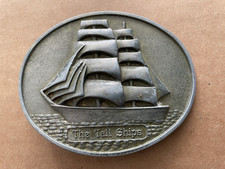 Vintage TALL SHIPS Belt Buckle Nautical Clipper