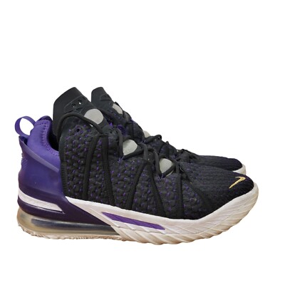 NIKE LEBRON XVIII 18 LA LAKERS BLACK GOLD WHITE YELLOW  display picture 1