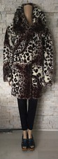 Ladies Madeleine Faux Fur Animal Print Coat Size 10 L