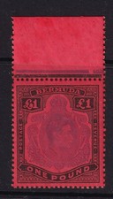 BERMUDA 1938/53 SG121da - £1 damage left value tablet- MNH Cat £4500
