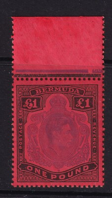 #ad BERMUDA 1938 53 SG121da £1 damage left value tablet MNH Cat £4500 GBP 3795.00