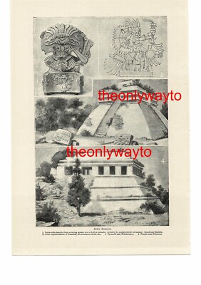 Aztec Remains, Mexico (4 Views), Book Illustration (Print), c 1907