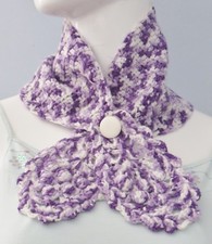 New Handmade Crochet Purple Soft Acrylic Stylish Pineapple Neck Warmer Scarf