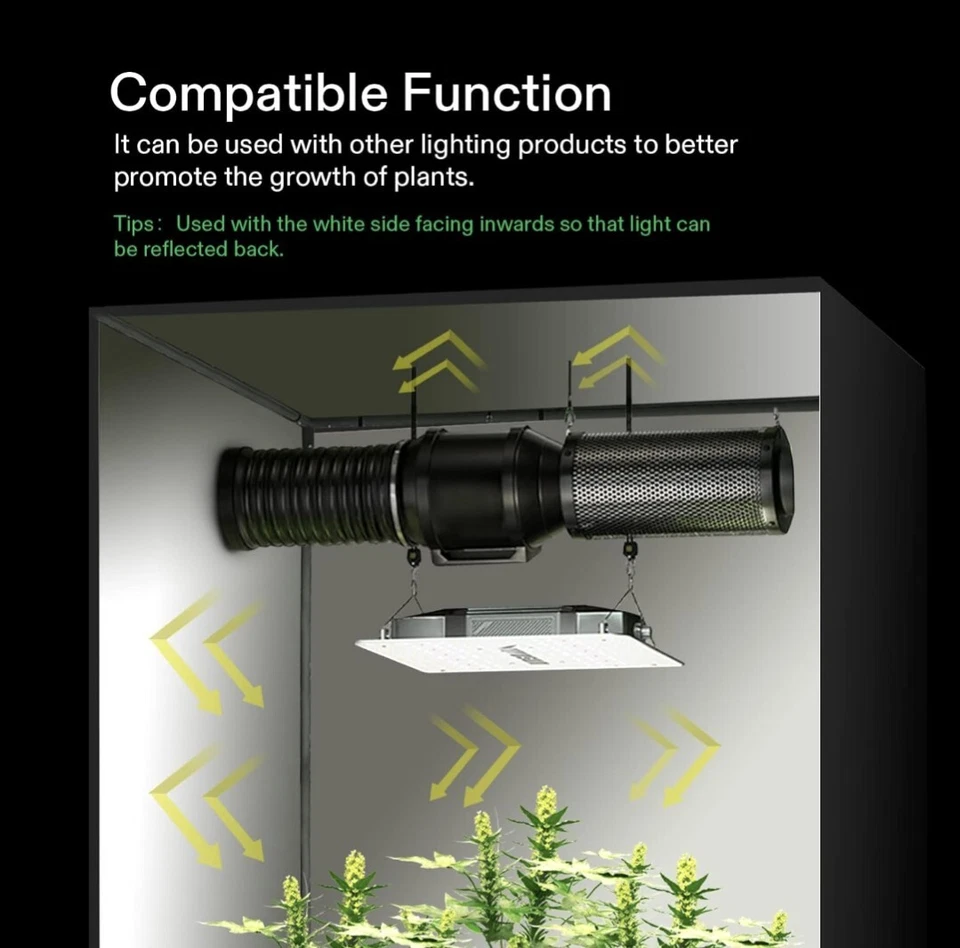 Película de polietileno en blanco y negro de 10' x 50' x 5,5 mm de VIVOSUN Foto 4 de 4