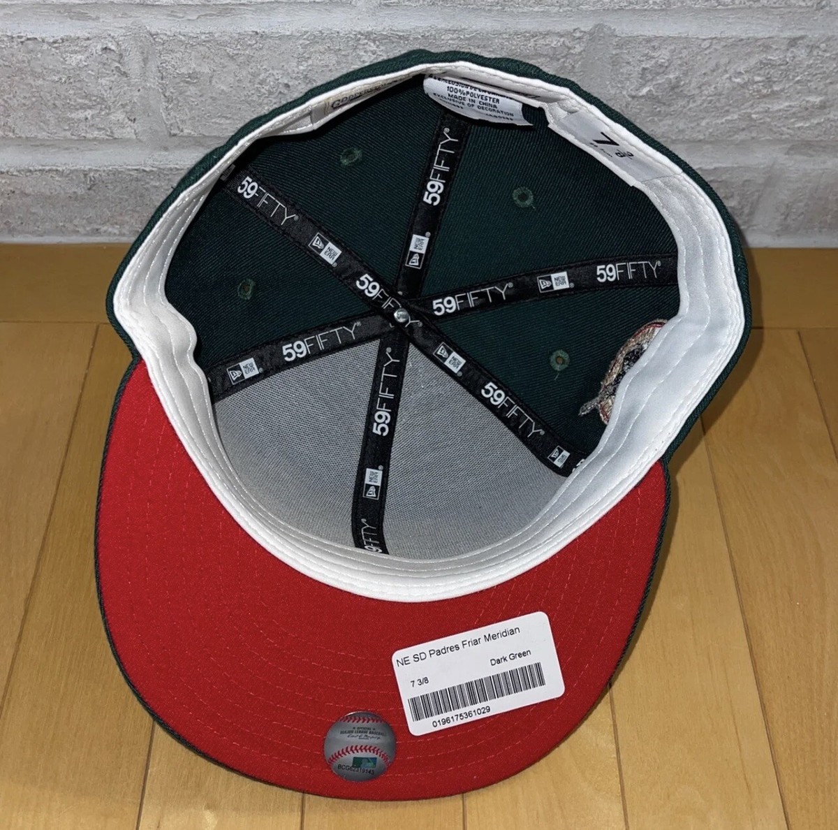 NEW ERA 59FIFTY SAN DIEGO PADRES FITTED HAT SIZE 7 3/8 RED