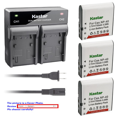 Kastar Battery Rapid Charger for HP  V5560AU BENQ Dli-202 DLi202 Digital Camera