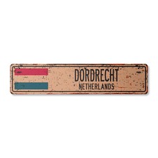 DORDRECHT NETHERLANDS Vintage Street Sign Netherlander Dutch flag city country