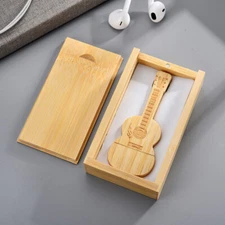 Guitar Shaped USB 2.0 Pendrive Wooden Flash Drive 16GB Memory Stick 2025 NEW