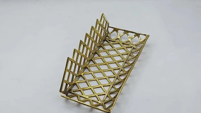 Estante de pared de latón macizo sin lacar, estante para ducha, estante de baño de latón Foto 2 de 4