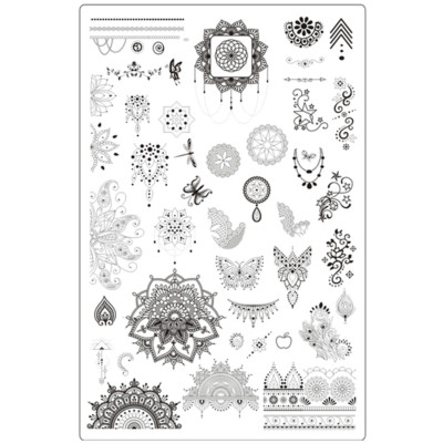 XXL Stamping Schablone Mandala 2 Stempel Platte Nailart Traumfänger Orient Lack