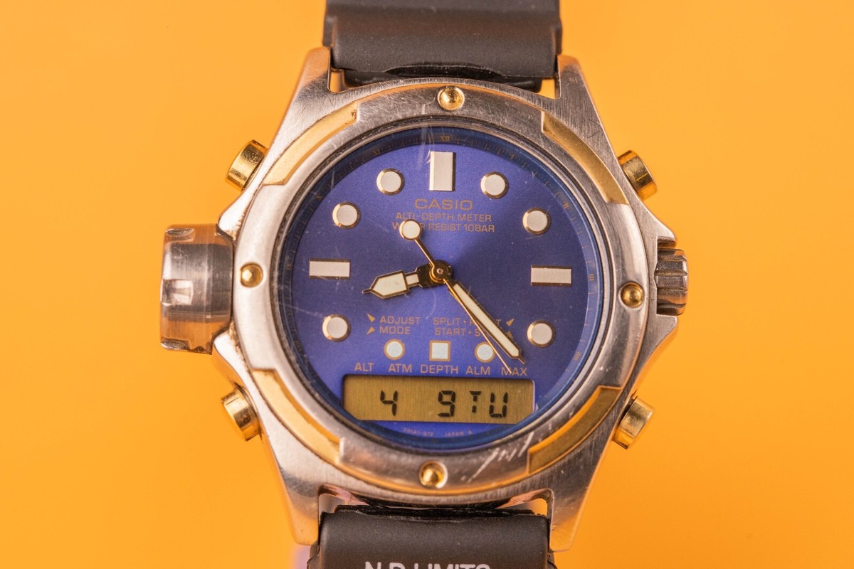 Casio AW-700 Alti- Depth Watch Module 376 Blue Dial 40mm Mens