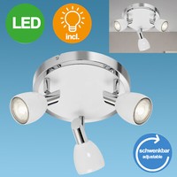 Led Deckenlampe Spot Deckenleuchte Weiß Deckenstrahler Wohnzimmer Rund Flur GU10