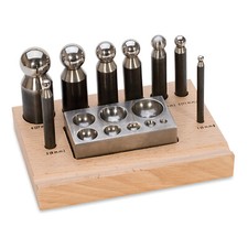Dapping Set 8 Steel Punches  Block Jewelry Metal Forming Shaping Tool Kit