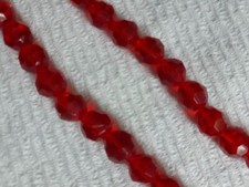 RED CZECH FACETED ROUND GLASS 8MM BEADS