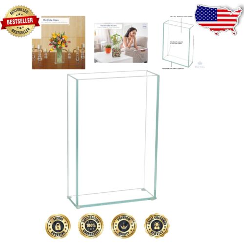 Elegant Clear Glass Vase - 8" W x 12" H Decorative Centerpiece for All Occasions