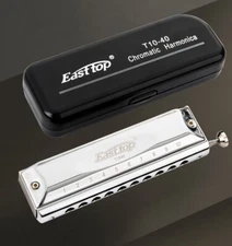 EASTTOP T10-40 Chromatic Harmonica Key of C 10hole 40Tone Mouth Organ Harmonica