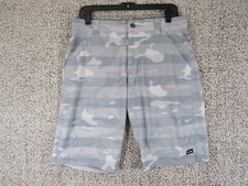 Oakley Board Shorts Men's 31 Gray and White Surf Skate Vacation Beach Read