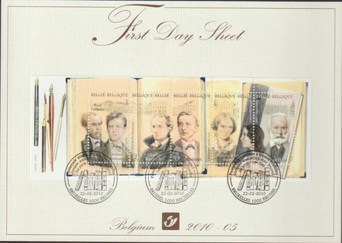 Belgium First Day Sheet 2010-05 Mi 4041-4045 Booklet Literature Walking through
