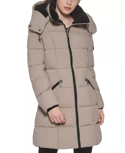 Dkny Women's Hooded Puffer Coat, Created for Macy's - Thistle - Size Xs