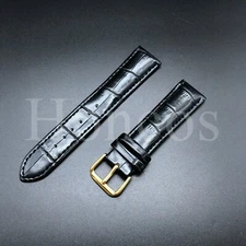 18MM Genuine Leather Alligator Watch Band Black Strap Buckle Fits for Michele